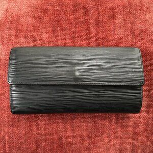 LOUIS VUITTON Epi Leather Wallet Black
